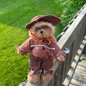 Scarecrow, The Teddy Bear Rescue, Vintage Teddy Bear, Antique, Stuffed Animals, Handmade, Gifts Adopt a Teddy Bear, Presents, Vintage