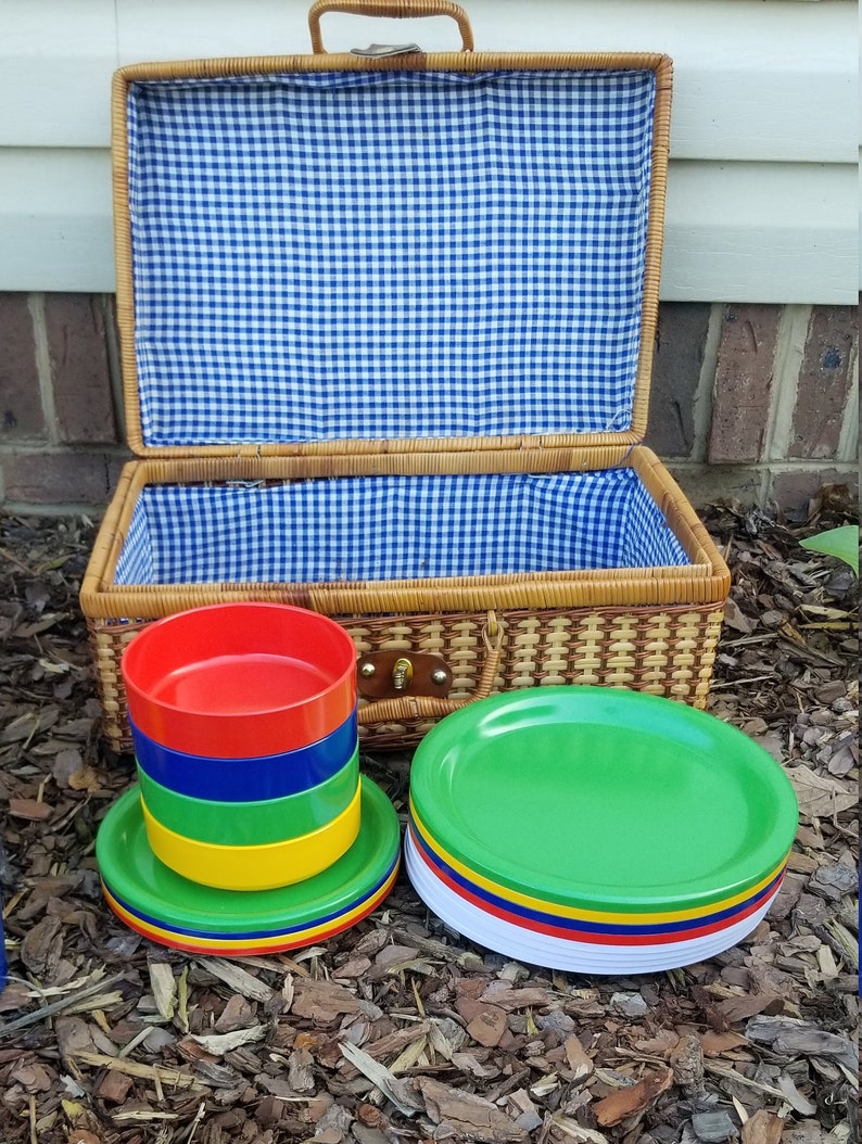 Vintage Picnic Basket Set I Photo Prop I Antique Car I Party Etsy