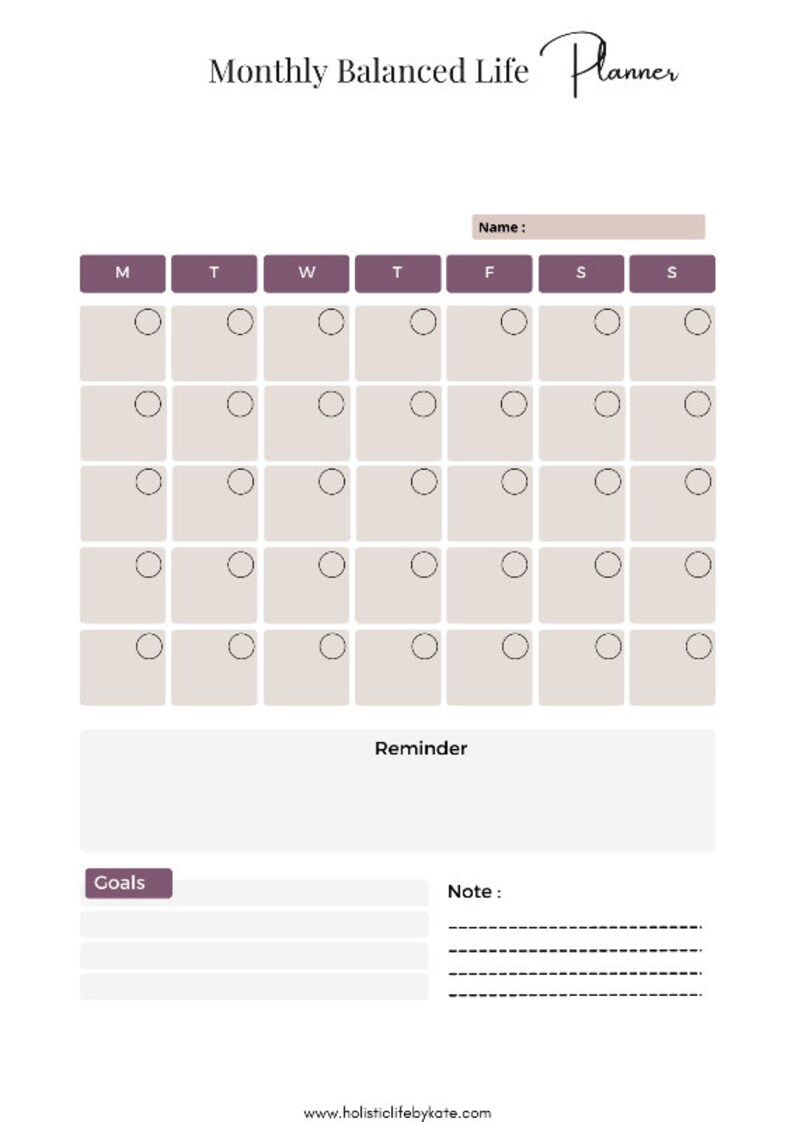 Daily Life Planner, Balanced Life Plan, Goal Setting, Work From Home ...