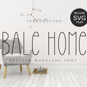 Bale home font, Skinny Handwritten Font, Cricut Fonts, Farmhouse Fonts, Tall Font, Rae Dunn Inspired, Rae Dunn SVG, Thin font