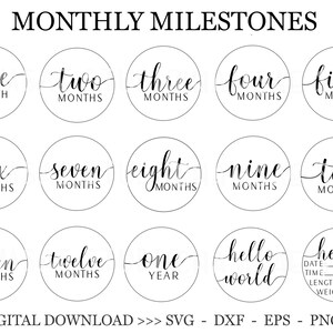 15 Baby Monthly Milestone Svg Bundle Baby Monthly Milestone - Etsy ...