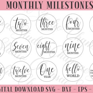 Baby milestone svg, milestone disc svg, baby announcement svg, baby milestone round svg, nouveau-né svg, baby svg, hello world svg