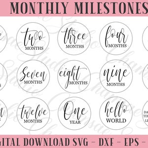 Baby milestone svg, milestone disc svg, baby announcement svg, baby milestone round svg, new born svg, baby svg, hello world svg