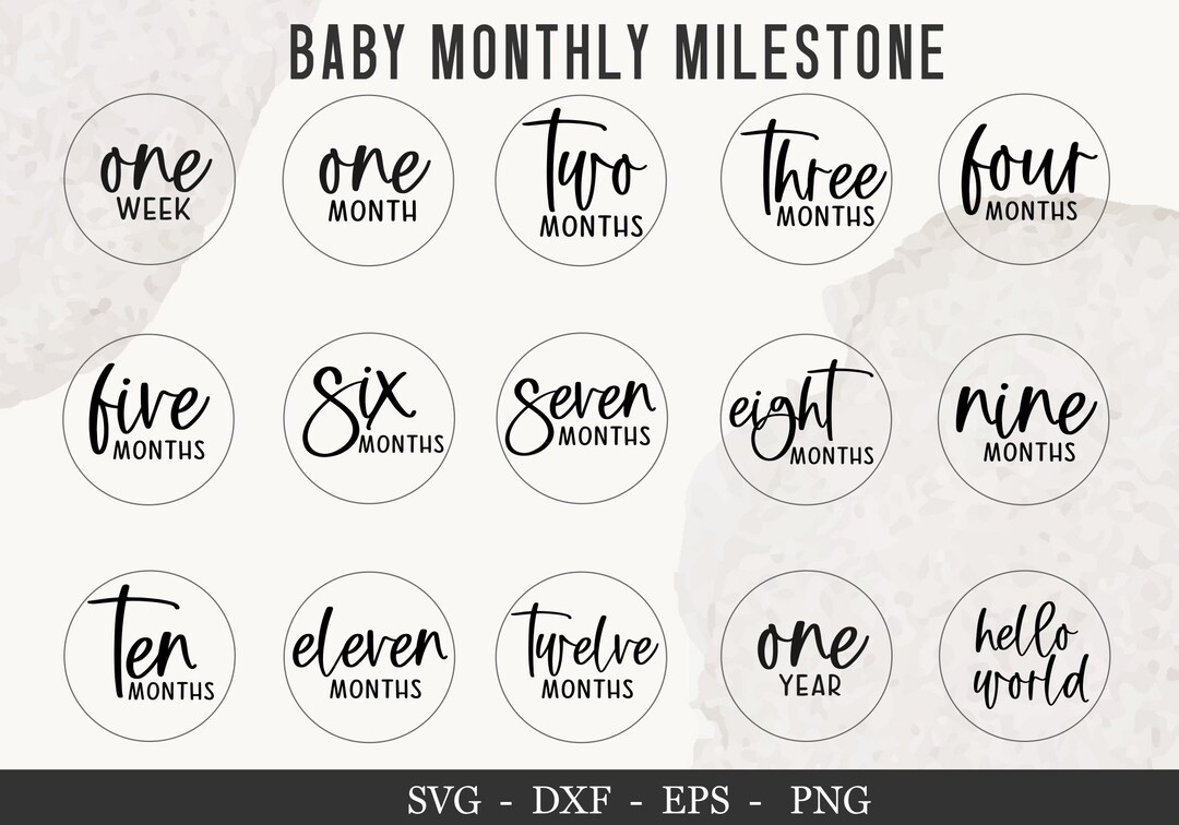 Baby Monthly Milestone Rounds SVG: Glowforge, Cricut (digital Download ...