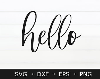 Hello SVG, Hello Cut File ,Hand Lettered Hello ,Calligraphy Hello, Modern Farmhouse , Round Sign SVG , hello svg for cricut & silhouette