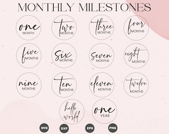 Baby Monthly Milestone 14  svg file , Baby Monthly Milestone Rounds SVG ,Glowforge Cricut & Silhouette, Monthly Milestone for Baby cut files