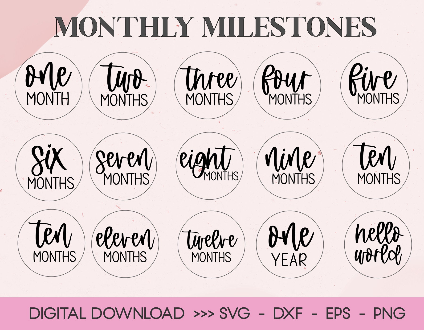 Baby Monthly Milestone Svg Baby Monthly Milestone Rounds SVG Etsy Canada