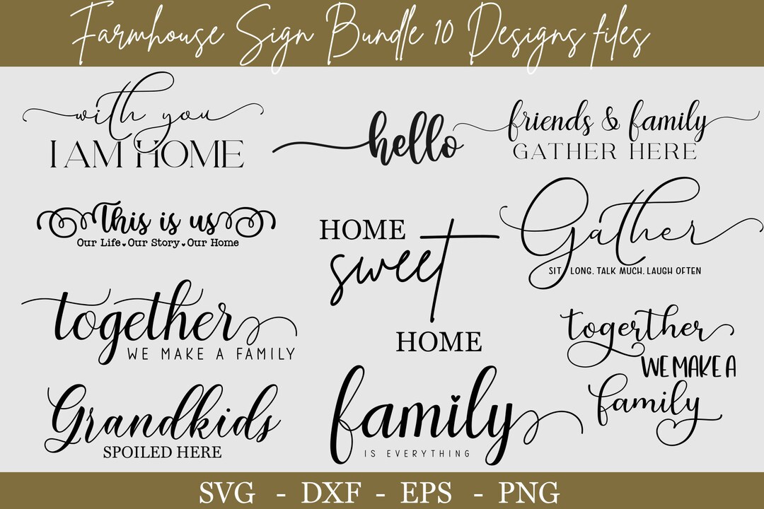 Farmhouse Sign Bundle Svg , Farmhouse Svg Bundle, Home Family Sign ...