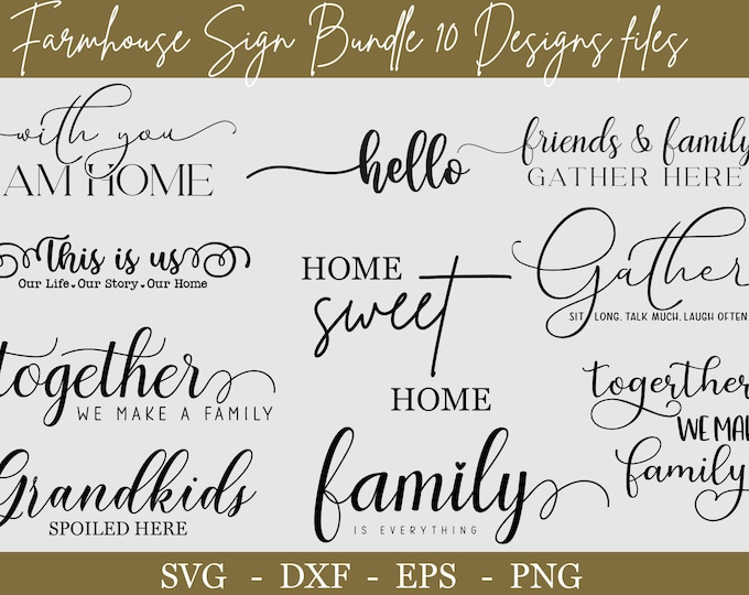 Sign Bundle Svg, Farmhouse Bundle Svg, Home Sweet Home Svg, Bundle Svg ...