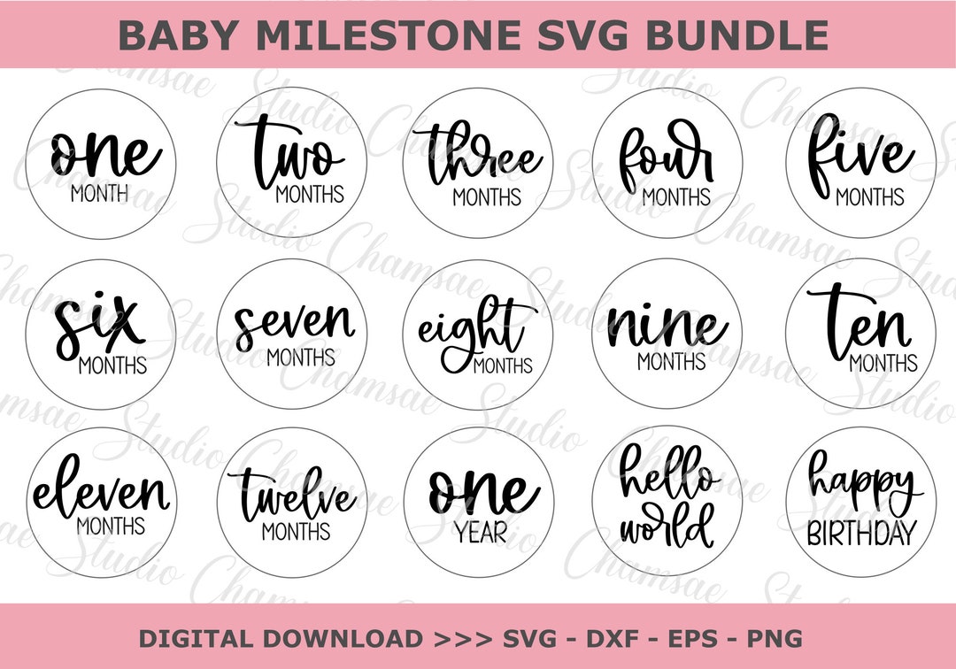 Baby Milestone Rounds SVG: Newborn Photo Prop (digital Download) - Etsy