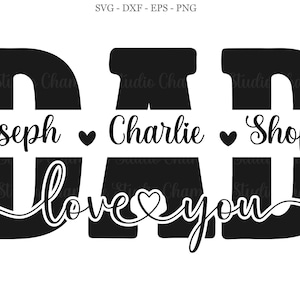 Dad SVG, Dad Split Monogram svg ,Father&#39;s Day SVG, dad split name frame svg, dad png, dad cut file, Father svg, dad outline, dad svg, png