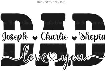 Dad SVG, Dad Split Monogram svg ,Father's Day SVG, dad split name frame svg, dad png, dad cut file, Father svg, dad outline, dad svg, png