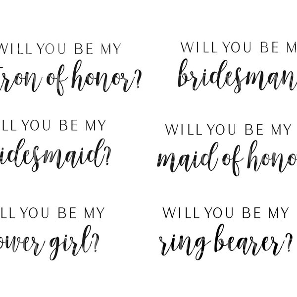 Will you be my bridesmaid Svg Bundle, bridesmaid proposal svg, bridal party bundle, bridal part, bridesmaid, Maid of Honor, flower girl svg