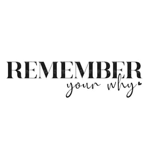 Remember Your Why svg, Motivational svg, positive svg, Cut files, Quotes svg, inspirational svg, Positive vibes svg, cricut & silhouette svg