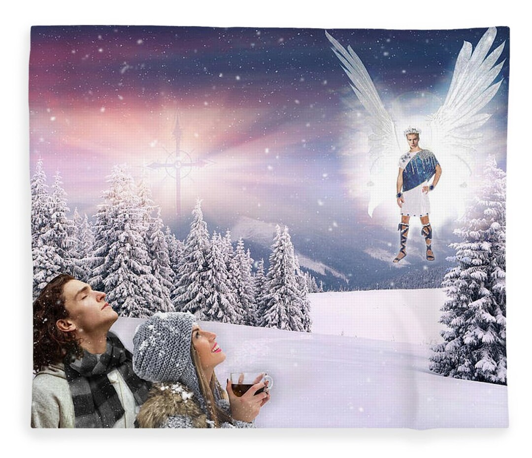 Angelic Visitation in a Winter Wonderland Prophetic Art on a Etsy Canada