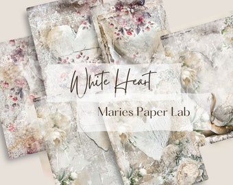 Carta da giornale "White Heart Junk", carta per album vittoriani (download digitale)