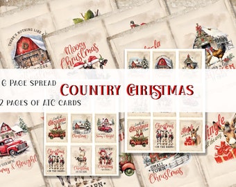 Country Christmas Junk Journal stampabili - DOWNLOAD IMMEDIATO - Arte digitale di Maries Paper Lab.