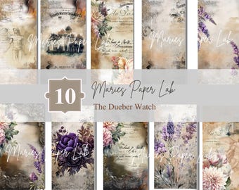 Carta per album vittoriana - Diario floreale (download digitale)