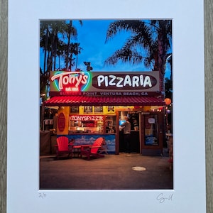 Tony's Pizzaria Ventura Fotodruck - 8x10 (mattiert bis 11x14) Vintage Neon Schild - signiert und nummeriert