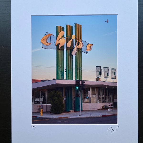 Chips Restaurant Vintage Sign Photo Print - Hawthorne, CA - California - Los Angeles - Googie Architecture - Retro - Wall Decor