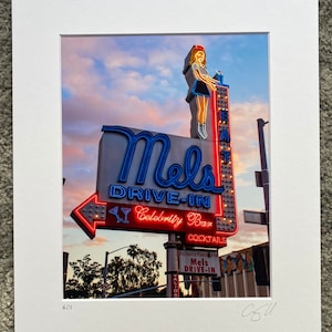 Mels Diner Neon Sign Photo Print - Hollywood - California - Vintage Roadside - Midcentury Architecture - Wall Decor - Los Angeles