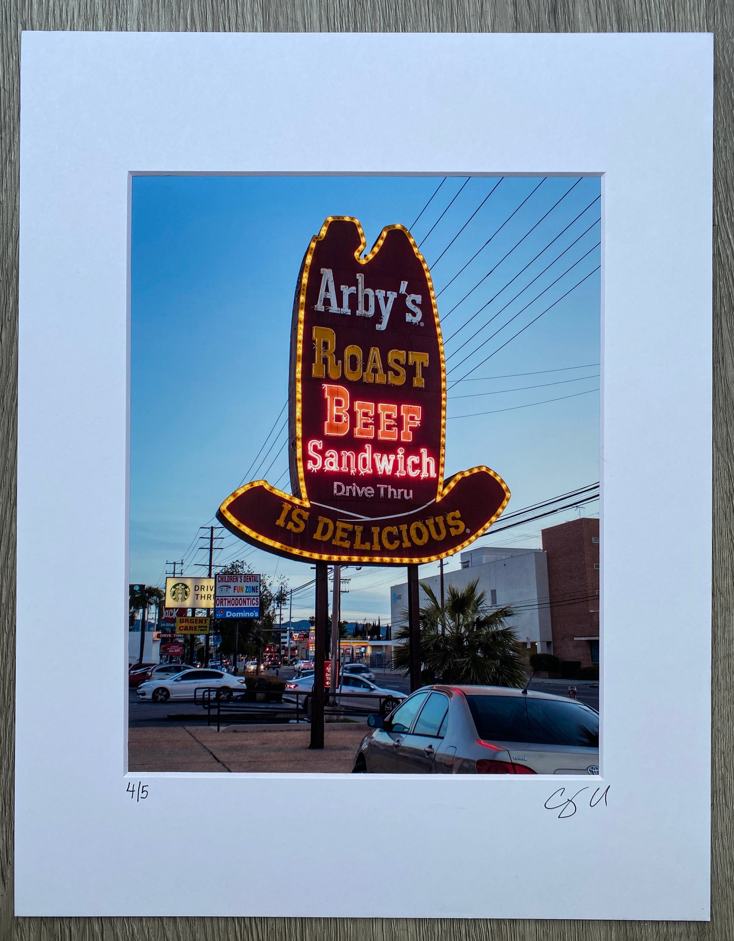 Arby's Reseda | Neon Sign Photo Print | Reseda CA | 8x10 Matted to