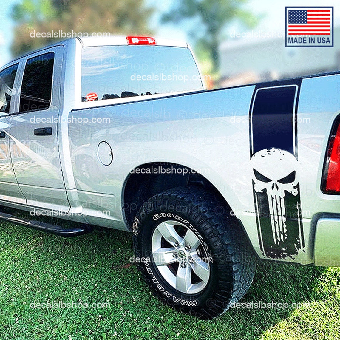 X2 Punisher Decals Truck Bedsides Stripes Vinyl Decal Stickers Etsy