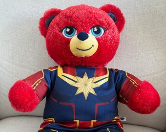 Build a Bear Kapitein rode glitterbeer met outfit 16 inch teddybeerknuffel