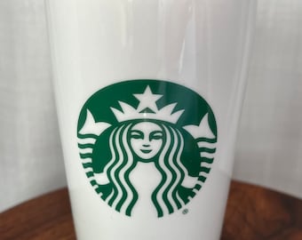 Starbucks Coffee Ceramic Travel Mug with Logo & Lid 12 fl oz 355 ml