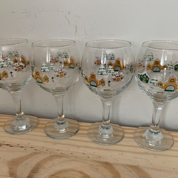Holiday Wine Glasses Etsy