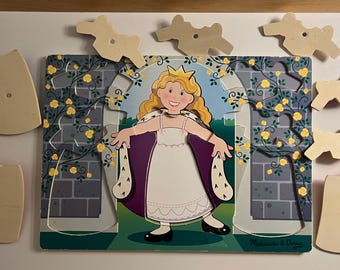 Melissa & Doug Wood Peg Puzzle Dress up Princess - Etsy Melissa & Doug Wood Peg Puzzle Dress up Princess - Etsy