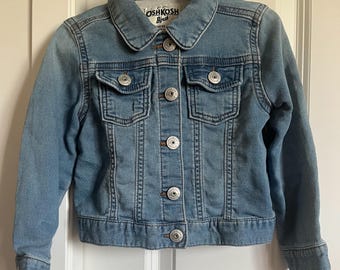 Osh Kosh B’Gosh Toddlers Blue Jean Jacket 3T Kids Denim Clothes Childs Fashions