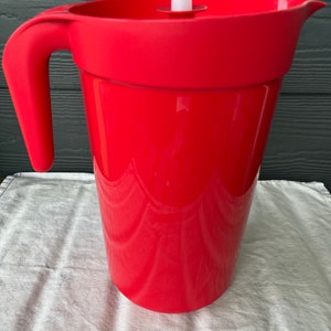 Brocca per succo Tupperware rossa Contenitore per acqua 8029A con coperchio 1418 / 8030A Contenitore per bevande in brocca 3,8 l 1 gallone