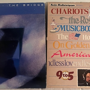 Vintage Rock N Roll Records Billy Joel The Bridge & Piano Hits including Fame Made in Canada Vinyl Music