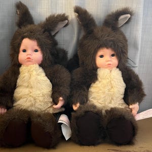 Anne Geddes 1998 Squirrel Babies. 15” Tall. Choose between 2 vintage dolls