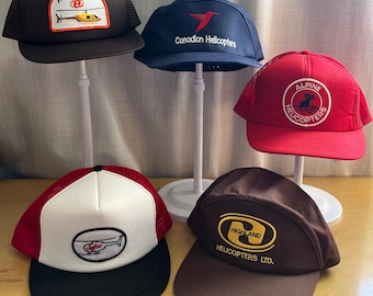 Vintage Trucker Hats Snapback Caps with Helicopter Badging. Choose Between the Following 5 Hats.