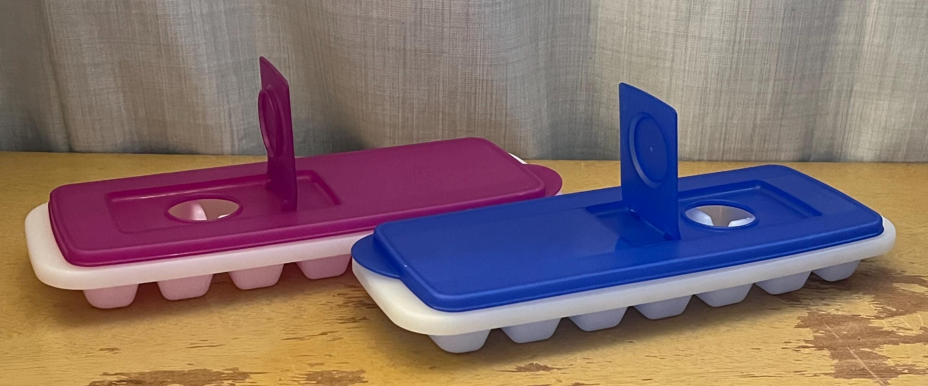 Tupperware Cube Tupperware Ice Cube Trays 14 Ice Cubes, 2704A, 2705A Purple or Blue Lid ...