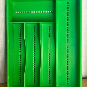 Vintage Plastic Green Cutlery Holder Utensil Tray Made in Canada