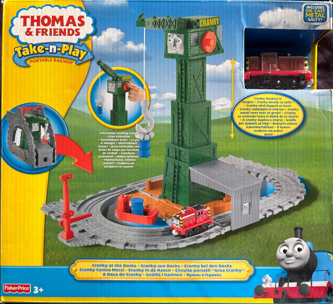 Thomas and Friends Take-n-play Portable Railway Cranky at the Docks With  Salty