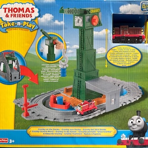 Thomas und seine Freunde Take-n-Play bewegliche Eisenbahn verschorkelt an den Docks mit salzig