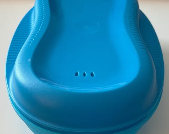 Tupperware Egg Cooker Blue Breakfast Maker, Lid Microwave Steamer set