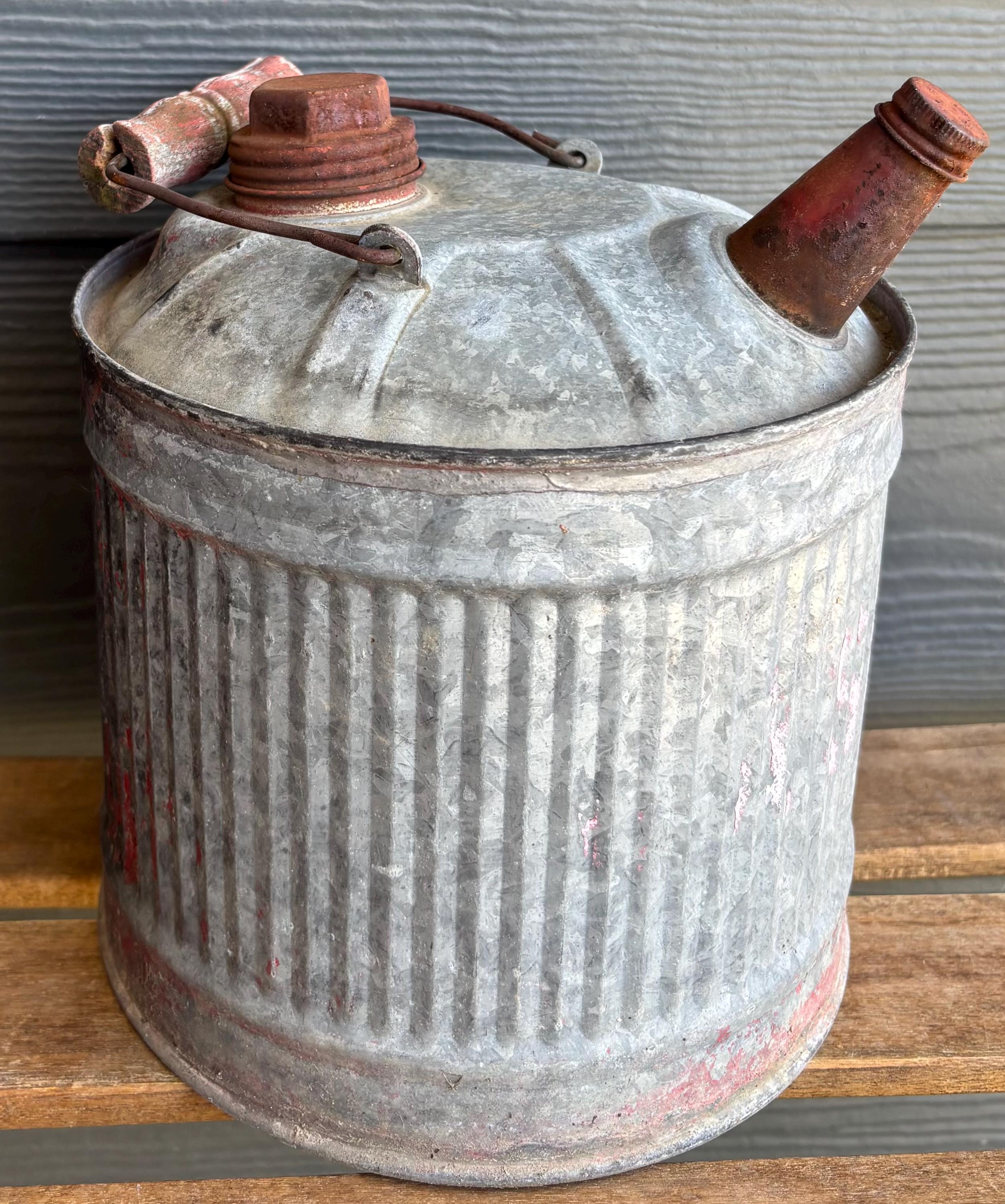 Small Vintage Gasoline Can Galvanized Metal Rustic Decor - Etsy