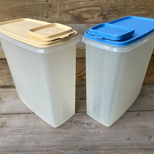 Vintage Tupperware Modular Mates Container 1588 mit Deckel 1589 Ausgießer 1590 Wählen Sie Blau oder Beige