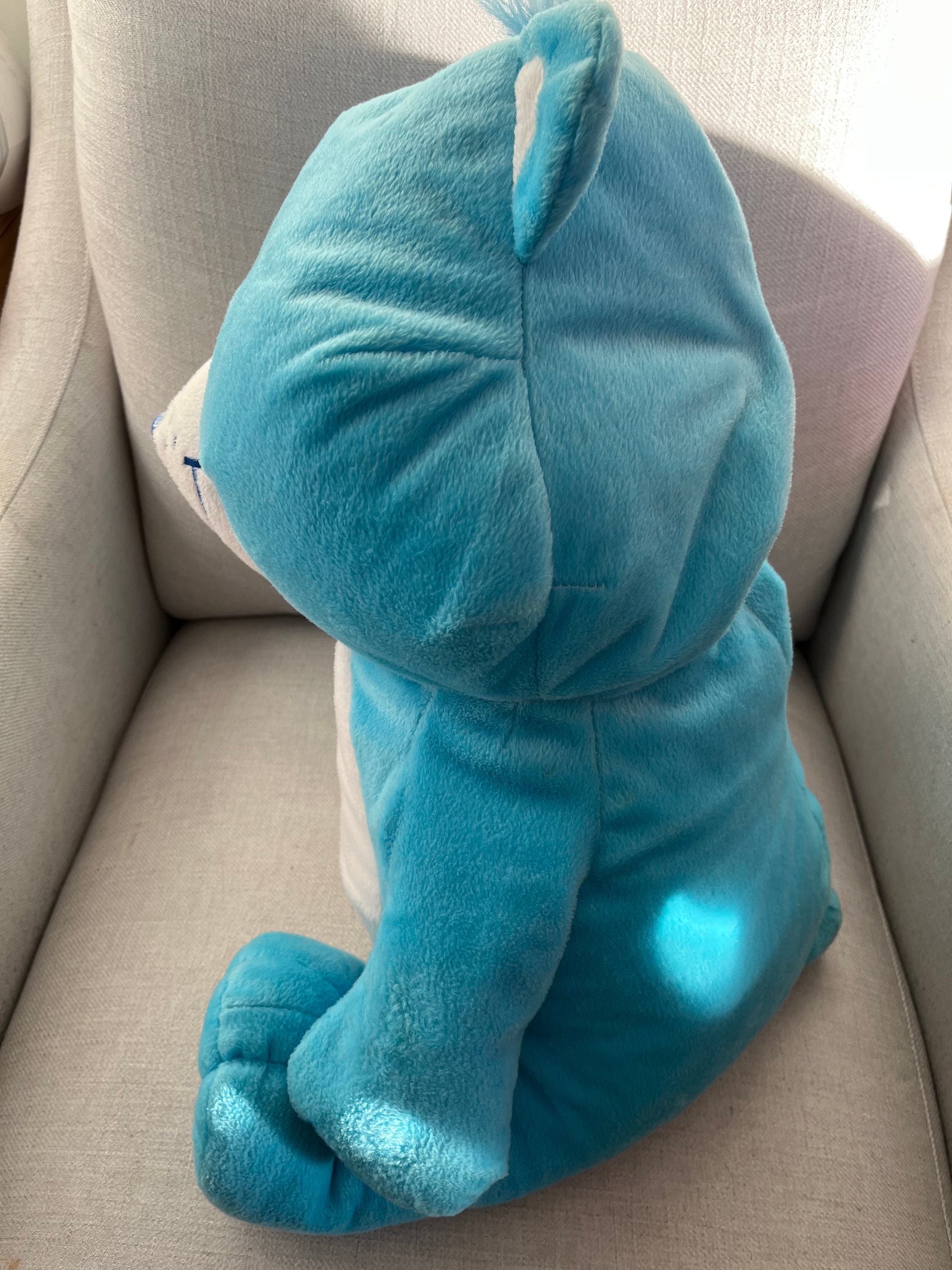 Vintage 2004 Care Bear 20” Blue Champ Bear - TCFC - GANZ - NANCO