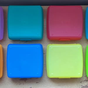 Tupperware Square Sandwich Keepers 3572 Lunch Box Snack Container Multi Colors to choose from