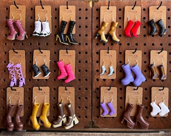 Handmade Fashion Doll Boot Earrings