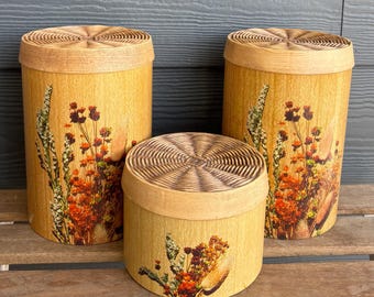 Vintage J.L. Clark Metal Tin Nesting Canister Set Pillsbury