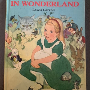 Vintage Dandelion Library Hardcover Two in One Book Alice in Wonderland and Peter Pan Storybook Lewis Carroll