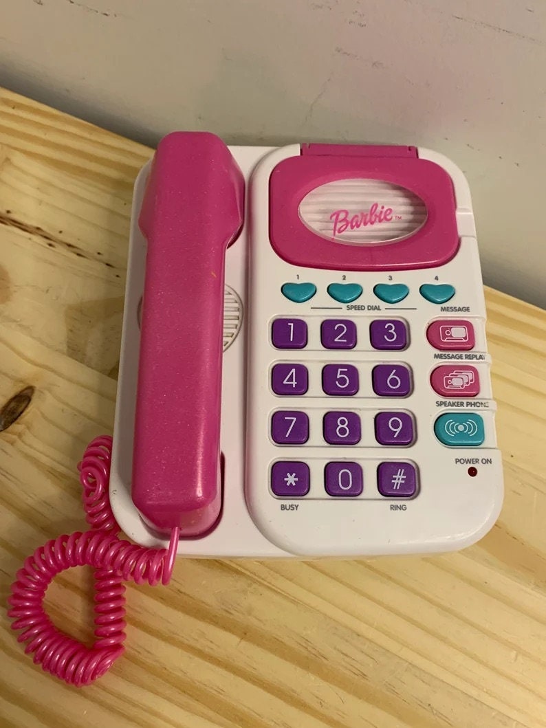 Vintage Mattel Pink Barbie Super Talking Phone Answering