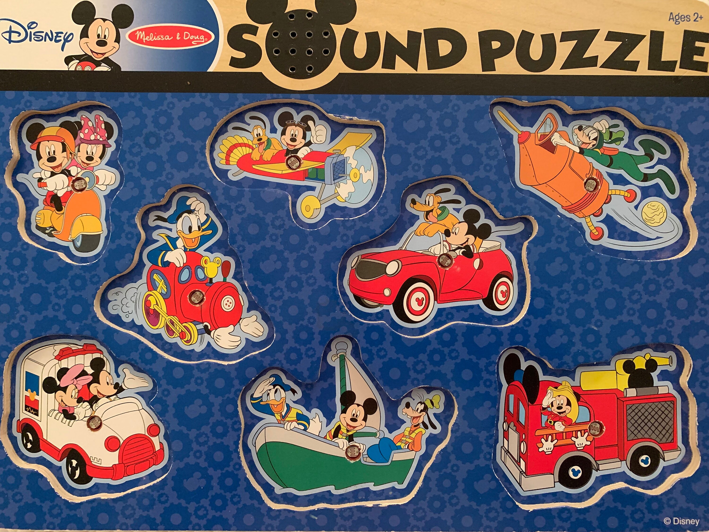 メリッサ＆ダグ キッズ 木製パズル ミッキーマウスと仲間たちの乗り物